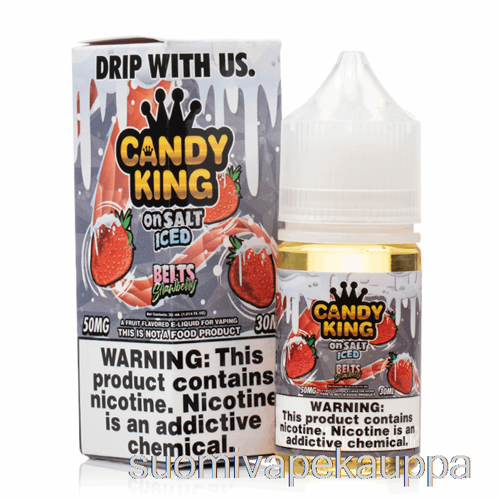 Vape Suomi Iced Belts Mansikka - Candy King Suolalla - 30ml 35mg